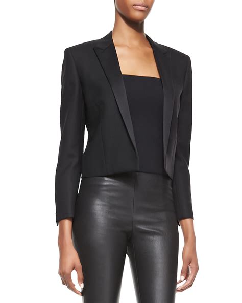 ysl black blazer|saint laurent cropped blazer.